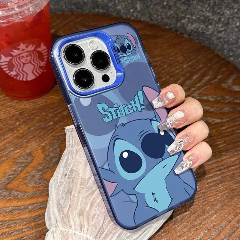 Stitch & Angel Lens Circle Phone Case