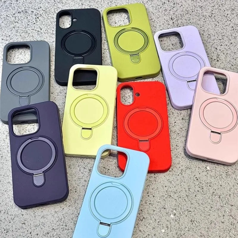 Liquid Silicone Magnetic Ring Holder Phone Case