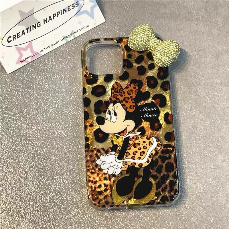 Minnie Bowknot Leopard Phone Case