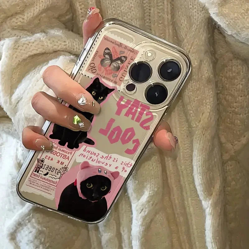 Black Cat Transparent Phone Case