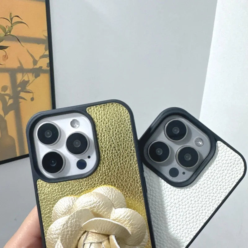 Camellia Flowers Leather Phone Case
