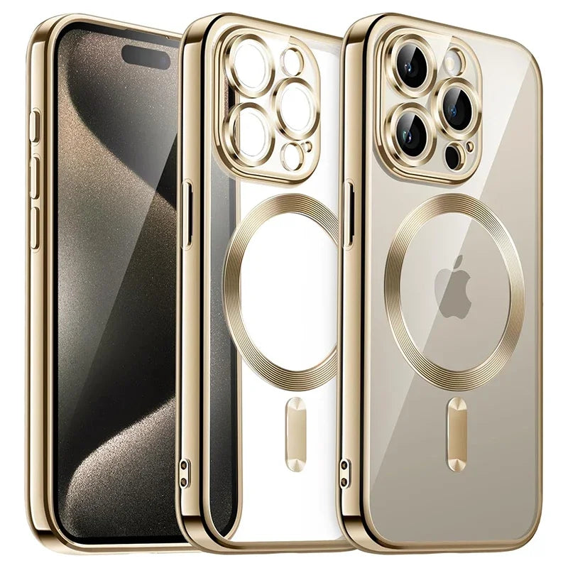 Magnetic Clear Plating Phone Case