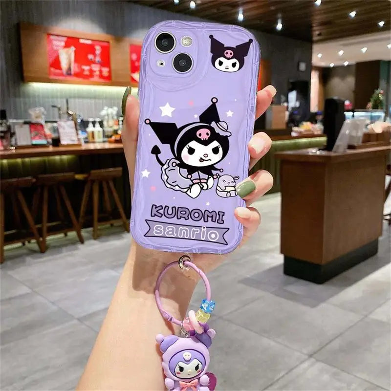 Sanrio Kuromi Hello Kitty Hand Chain Phone Case