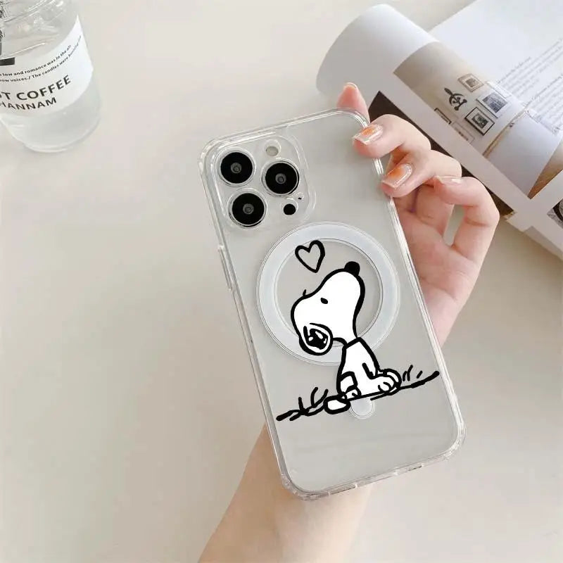 Snoopy Magnetic Transparent Phone Case