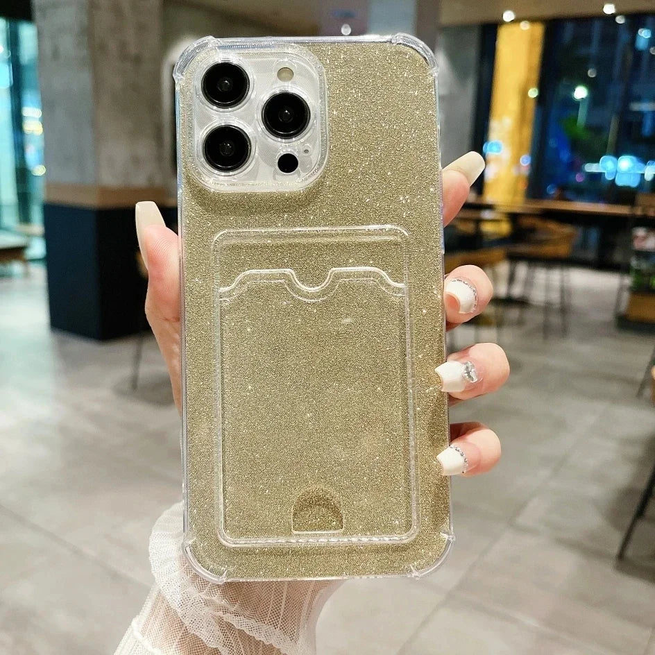 Glitter Card Holder Wallet Phone Case