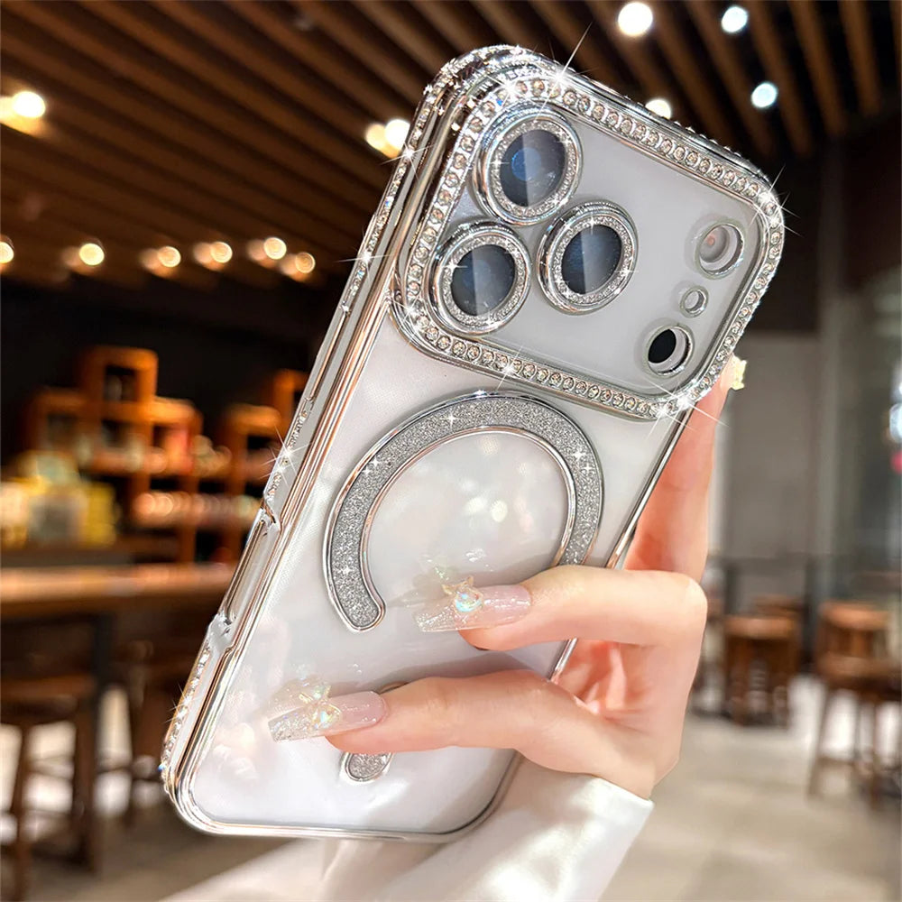 Glitter Rhinestone Magnetic Phone Case