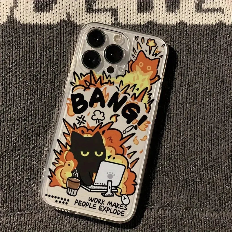 Black Cat Transparent Phone Case