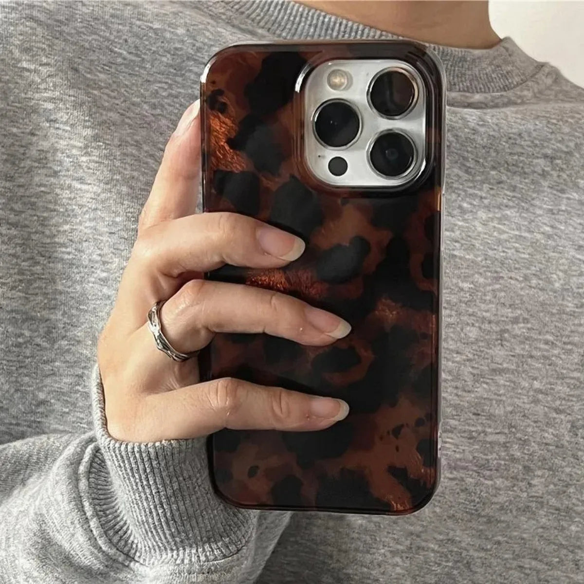 Retro Amber Leopard Print Phone Case