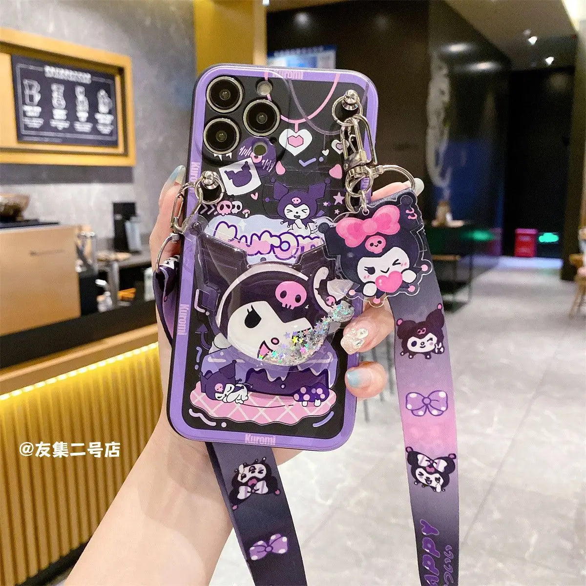 Sanrio Kuromi Shoulder Strap Phone Case