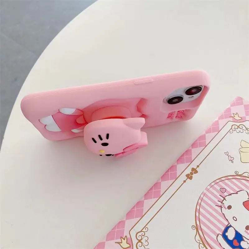 Kuromi Kitty Stitch Head Phone Case for iPhone