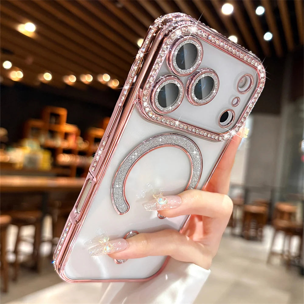 Glitter Rhinestone Magnetic Phone Case