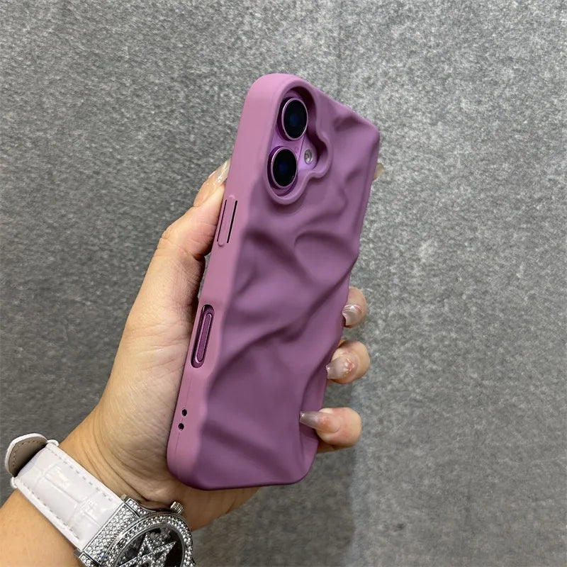 Matte Wrinkle Wrist Strap Phone Case
