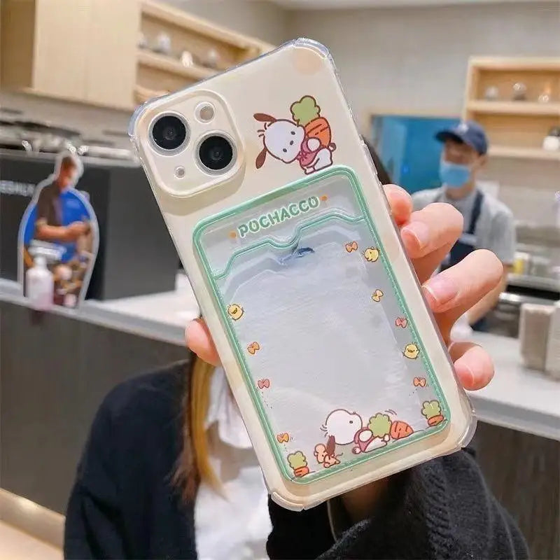 Kuromi Melody Card Holder Silicone Phone Case