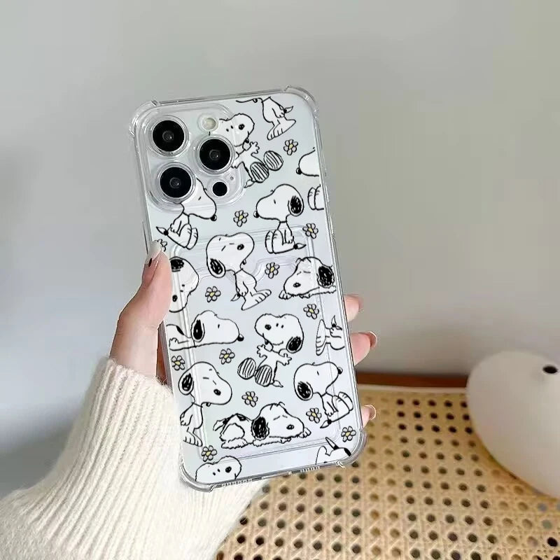 Cute Snoopy Card Holder Phone Case