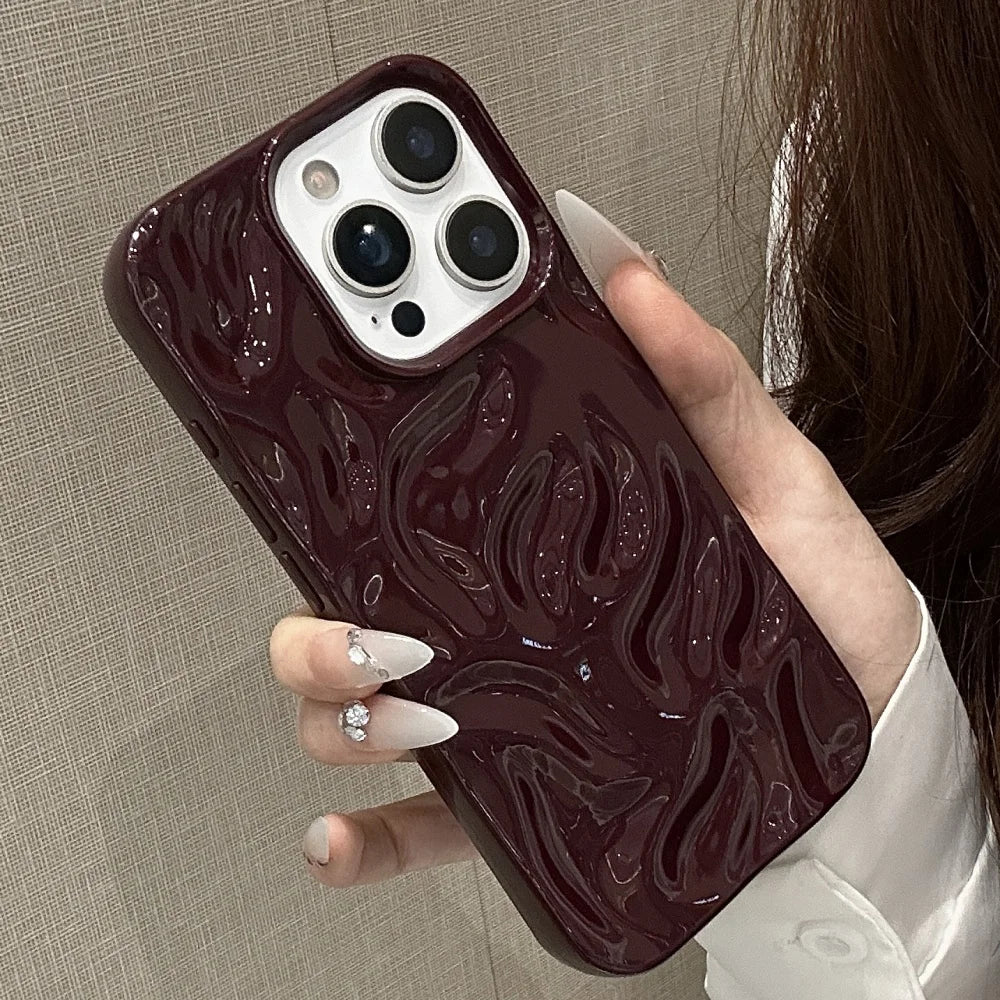 Electroplated 3D Wave Glossy Phone Case