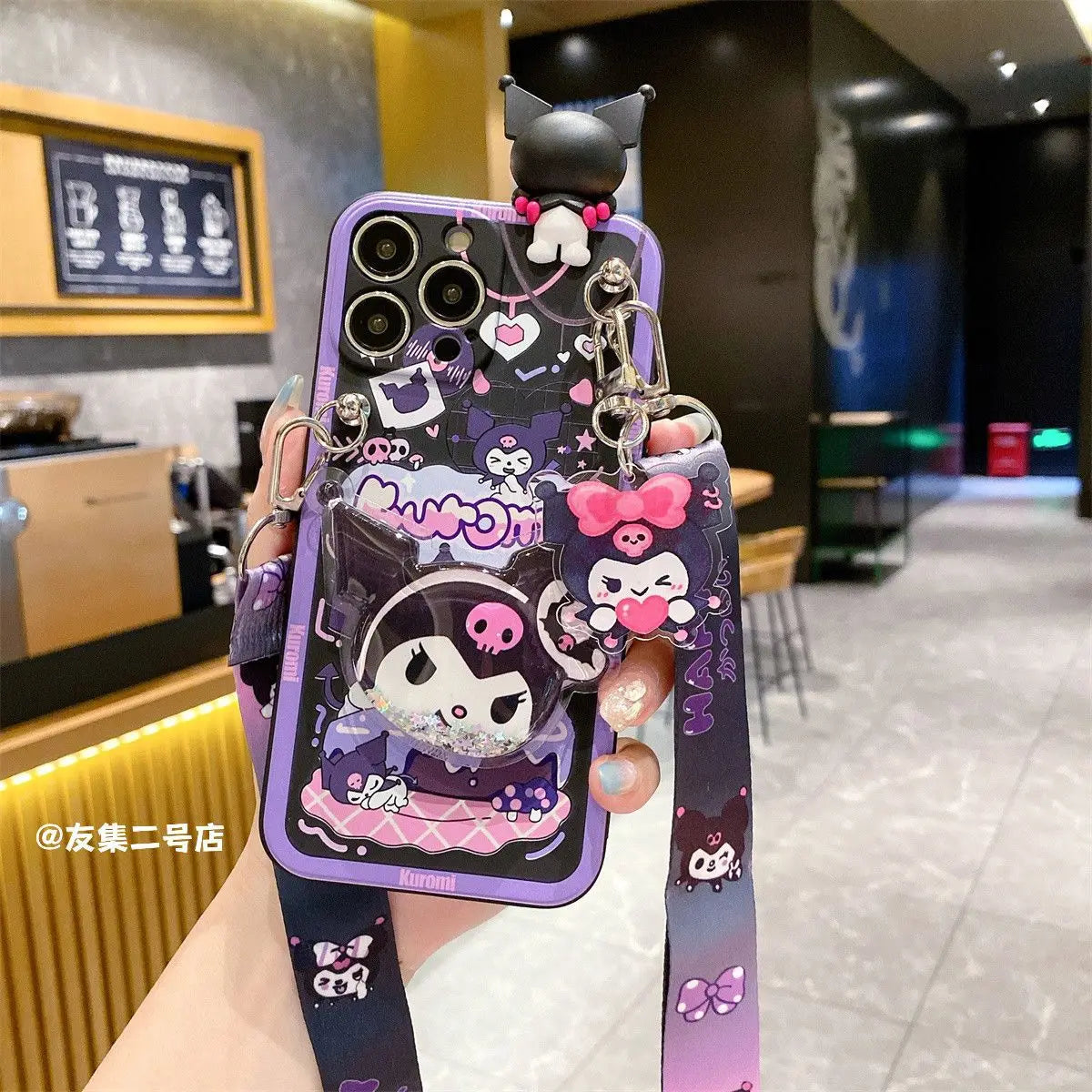 Sanrio Kuromi Shoulder Strap Phone Case