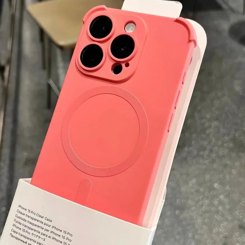 Magnetic Black Silicone Phone Case