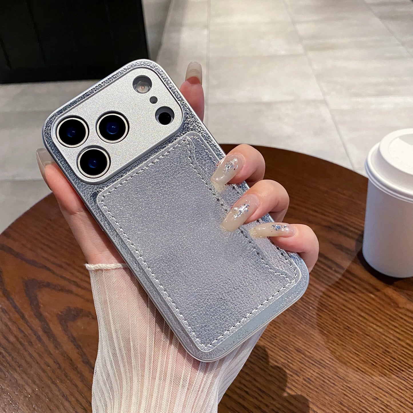 Litchi Leather Card Holder Phone Case