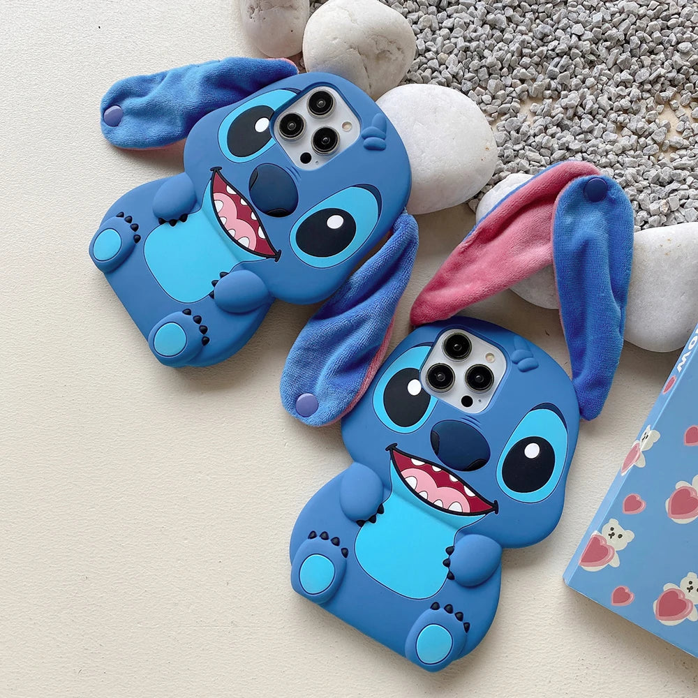 Stitch Big Ear Phone Case With Strap