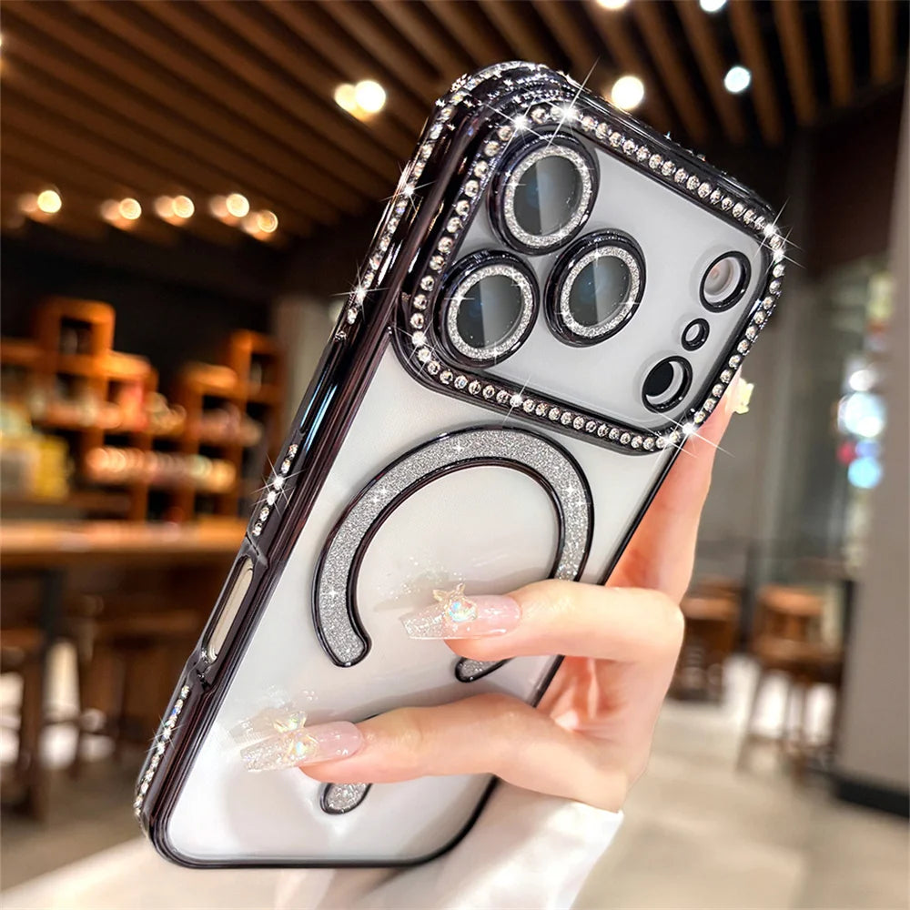Glitter Rhinestone Magnetic Phone Case