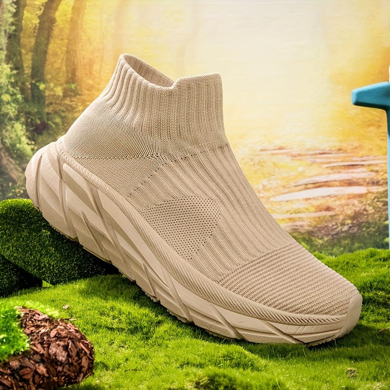 ChunkyStride™ Men's Slip-On Shoes – Breathable Knit Warmth with Plush Comfort!