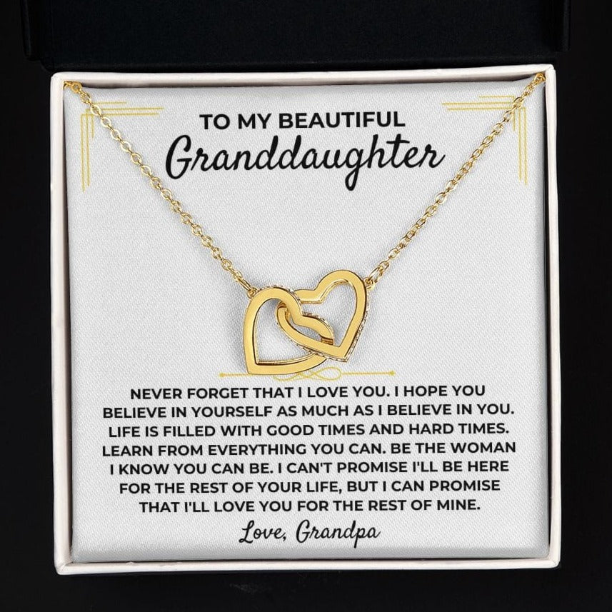 To My Beautiful Granddaughter - Interlocked Gold Hearts Gift Set - SS390