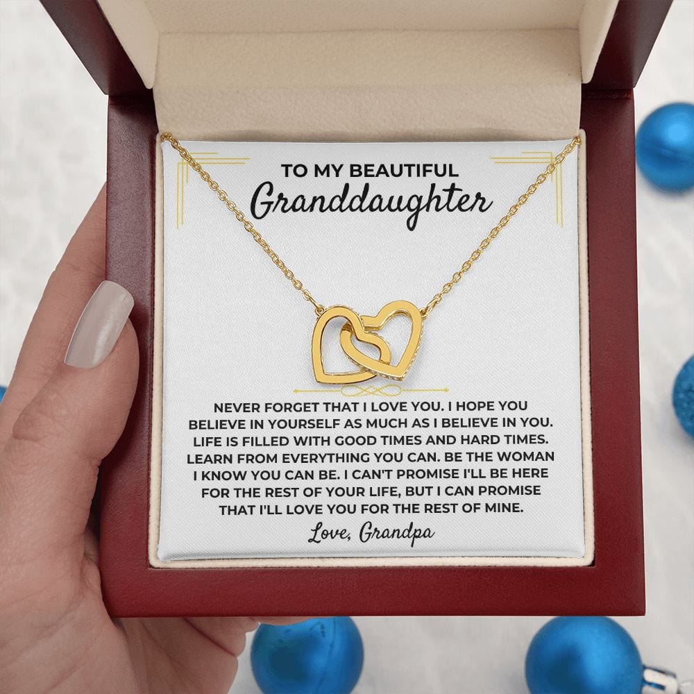 To My Beautiful Granddaughter - Interlocked Gold Hearts Gift Set - SS390