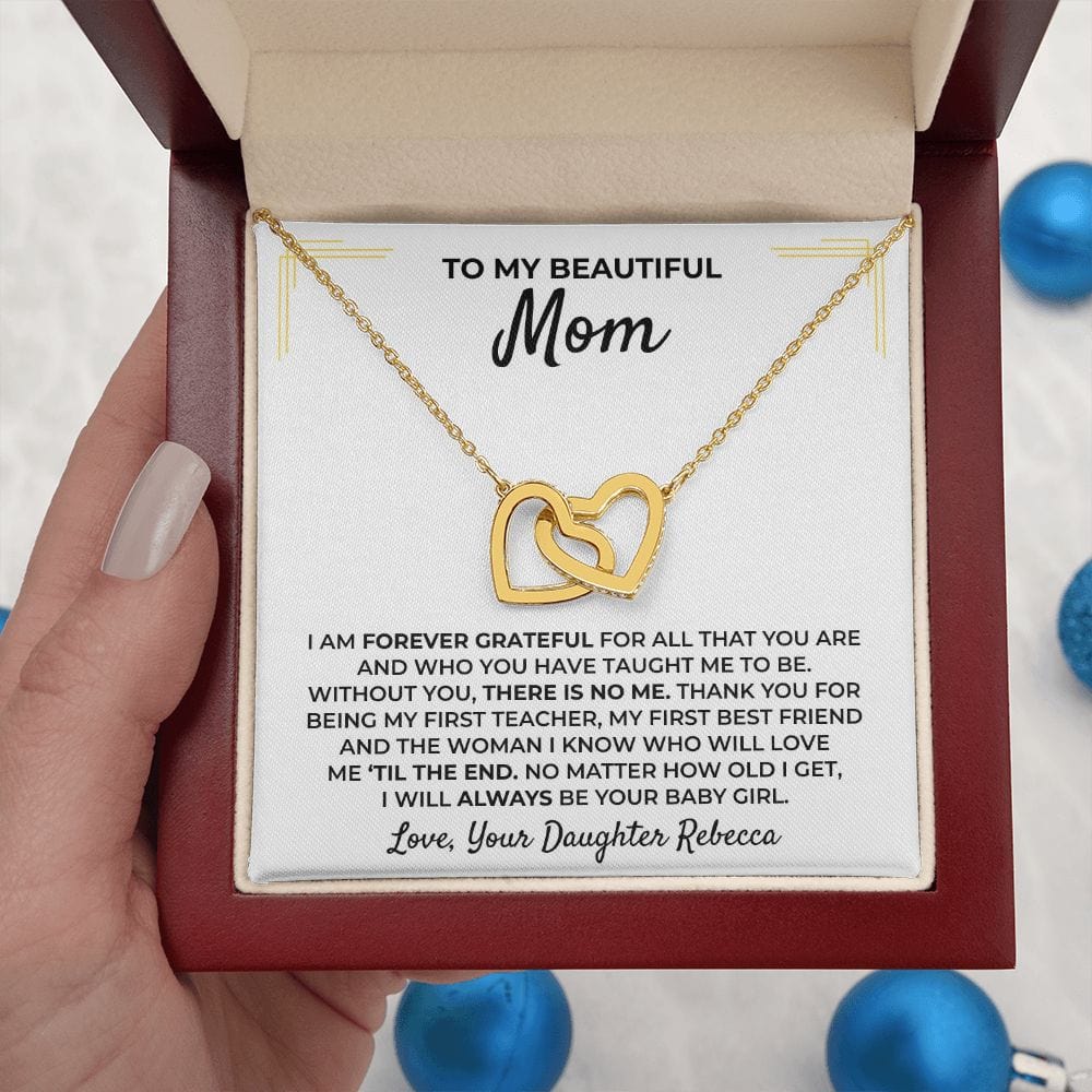 To My Beautiful Mom - From Daughter - Interlocked Hearts Gift Set - SS396D