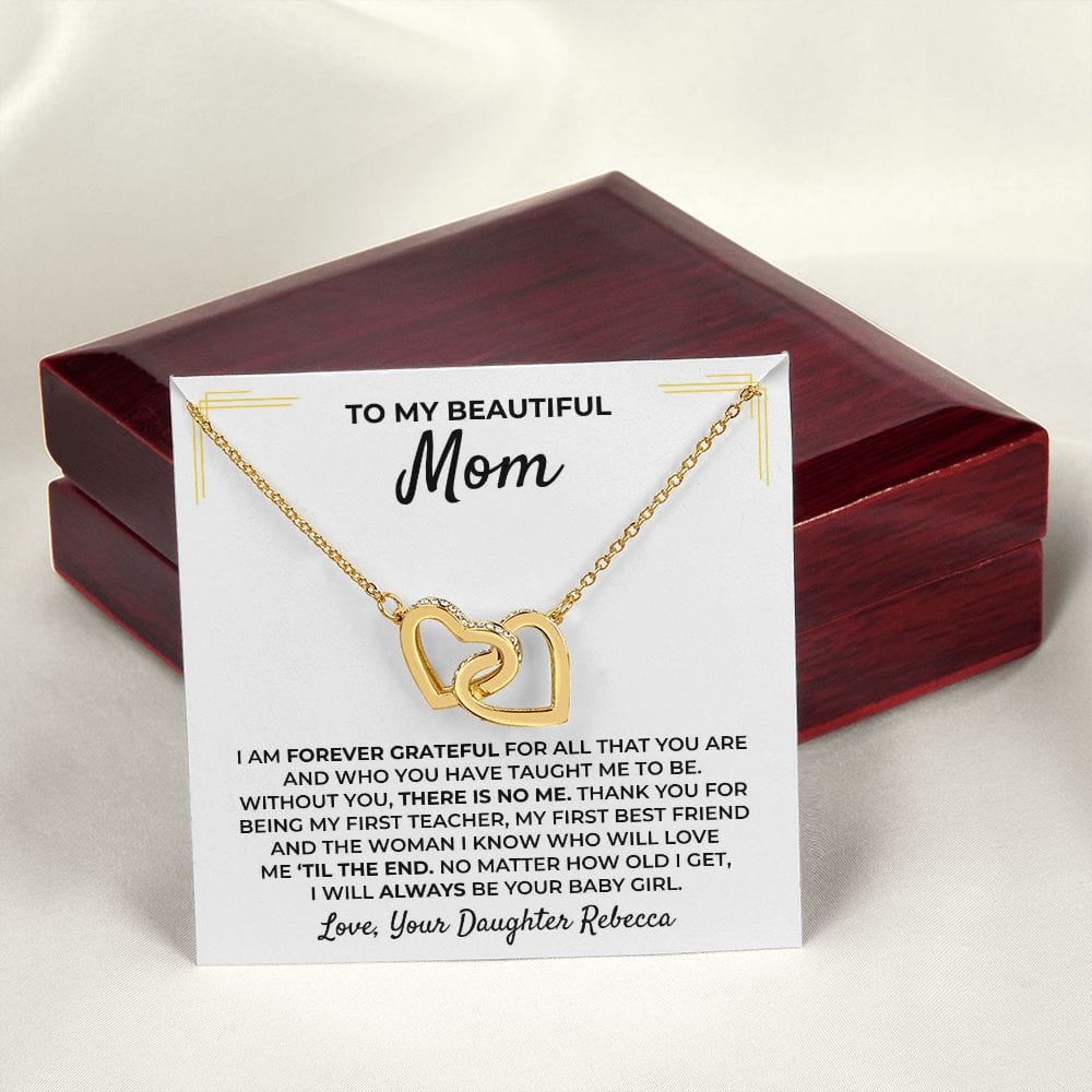 To My Beautiful Mom - From Daughter - Interlocked Hearts Gift Set - SS396D
