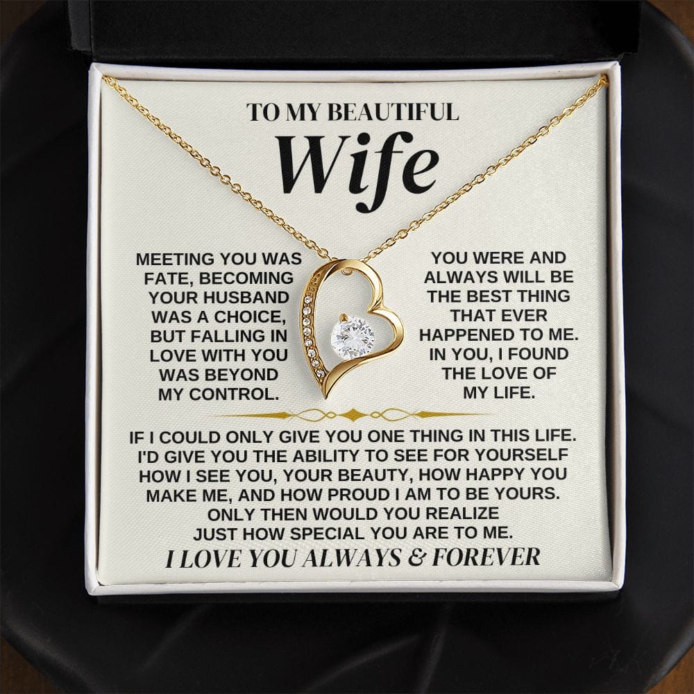 To My Beautiful Wife - Forever Love Necklace Gift Set - SS323