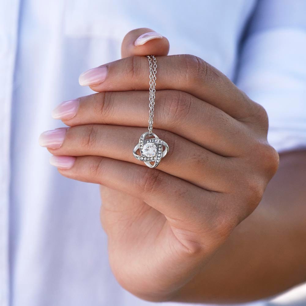 To My Beautiful Wife - Love Knot Necklace Gift Set - SS323