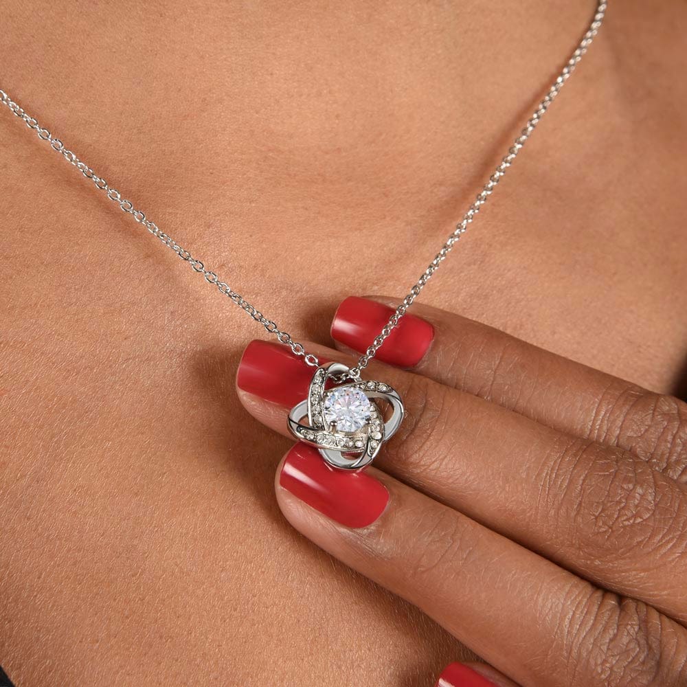 To My Beautiful Wife - Love Knot Necklace Gift Set - SS323