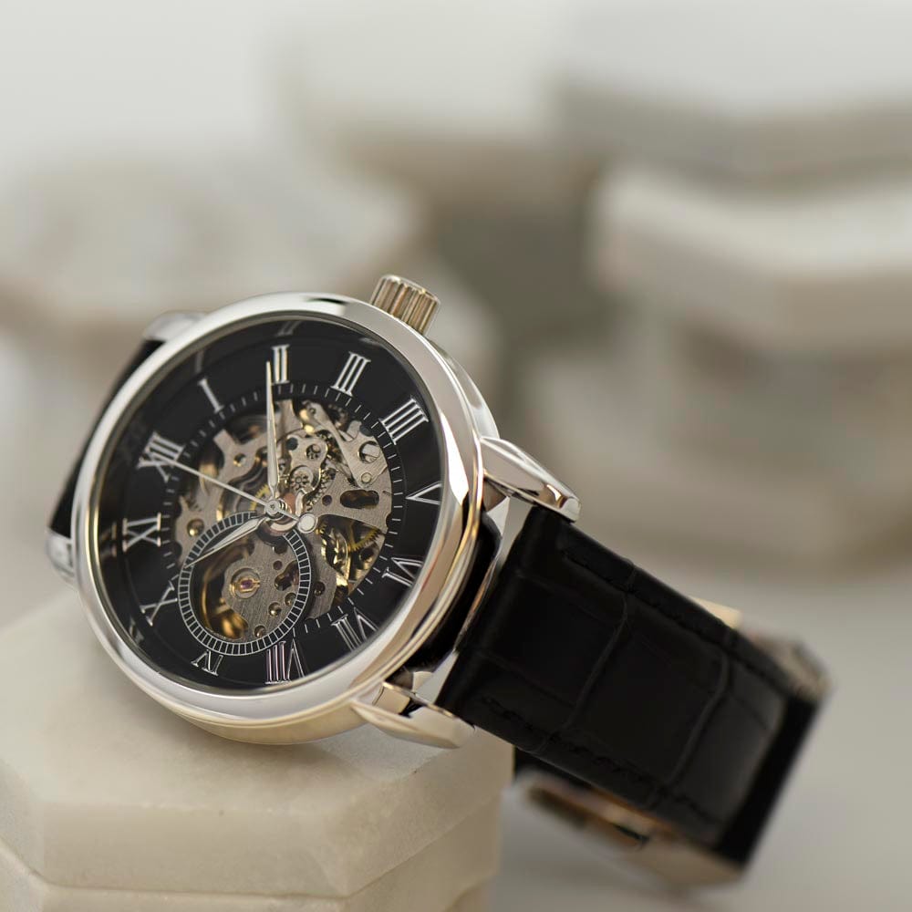 To My Dad - Premium Automatic Openwork Watch - Gift Set - SS214