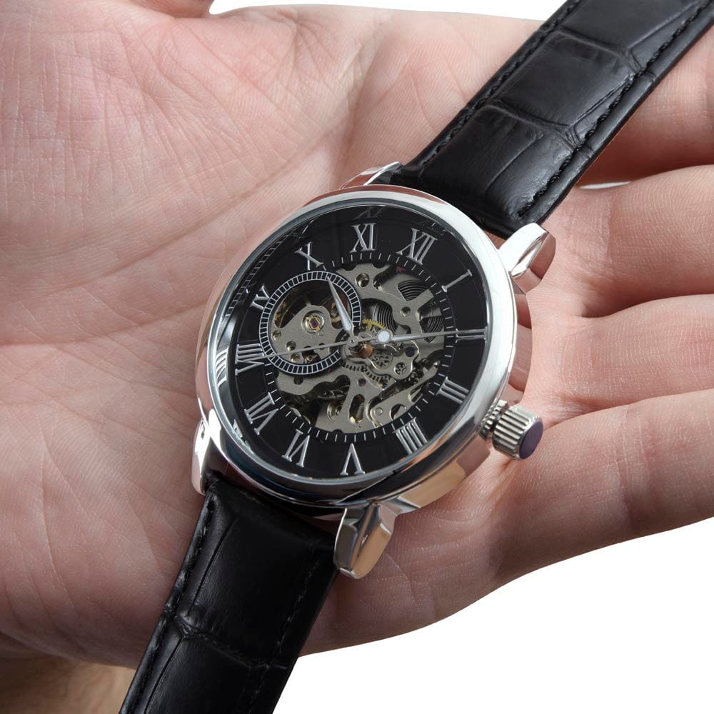 To My Dad - Premium Automatic Openwork Watch - Gift Set - SS214