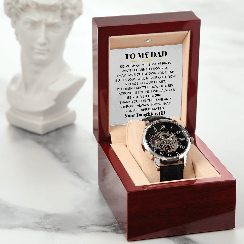 To My Dad - Premium Automatic Openwork Watch - Gift Set - SS214D