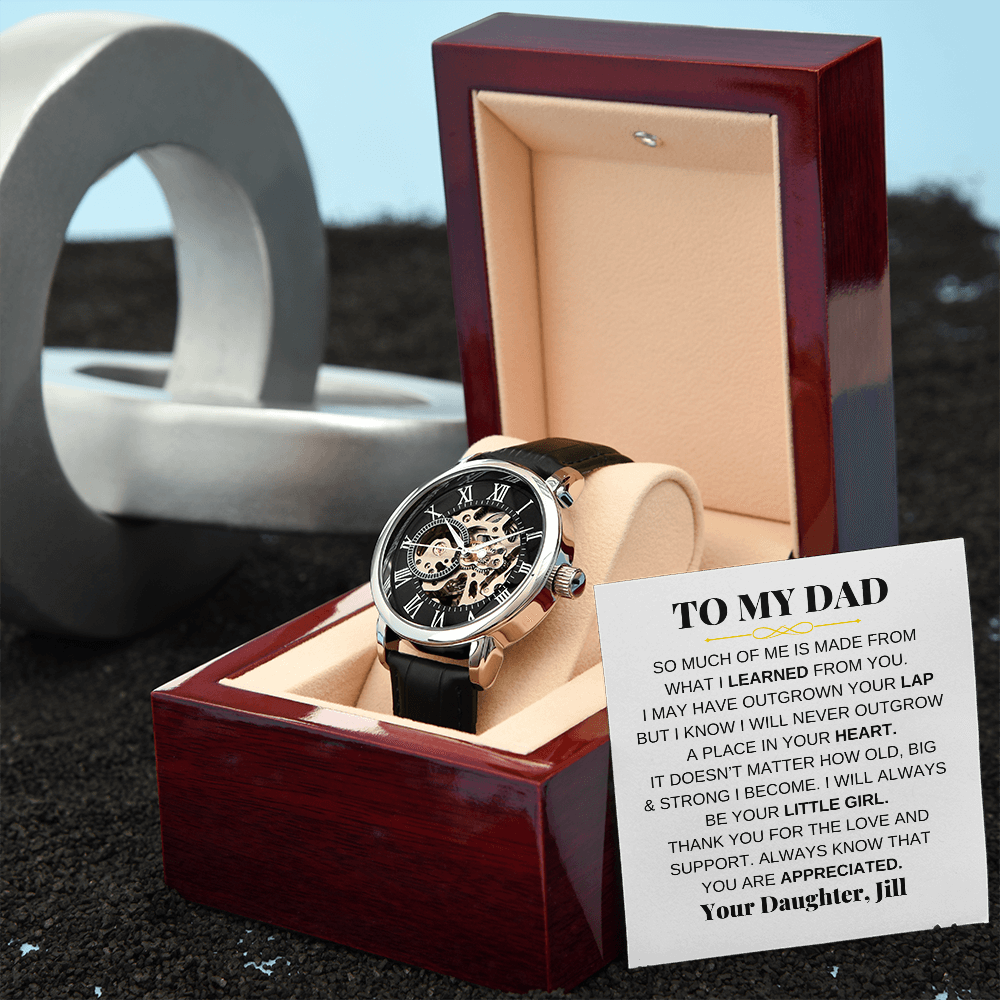 To My Dad - Premium Automatic Openwork Watch - Gift Set - SS214D