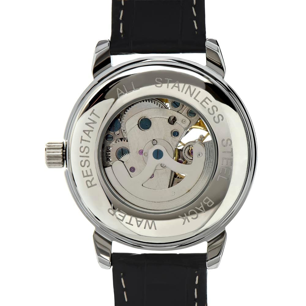 To My Dad - Premium Automatic Openwork Watch - Gift Set - SS214D