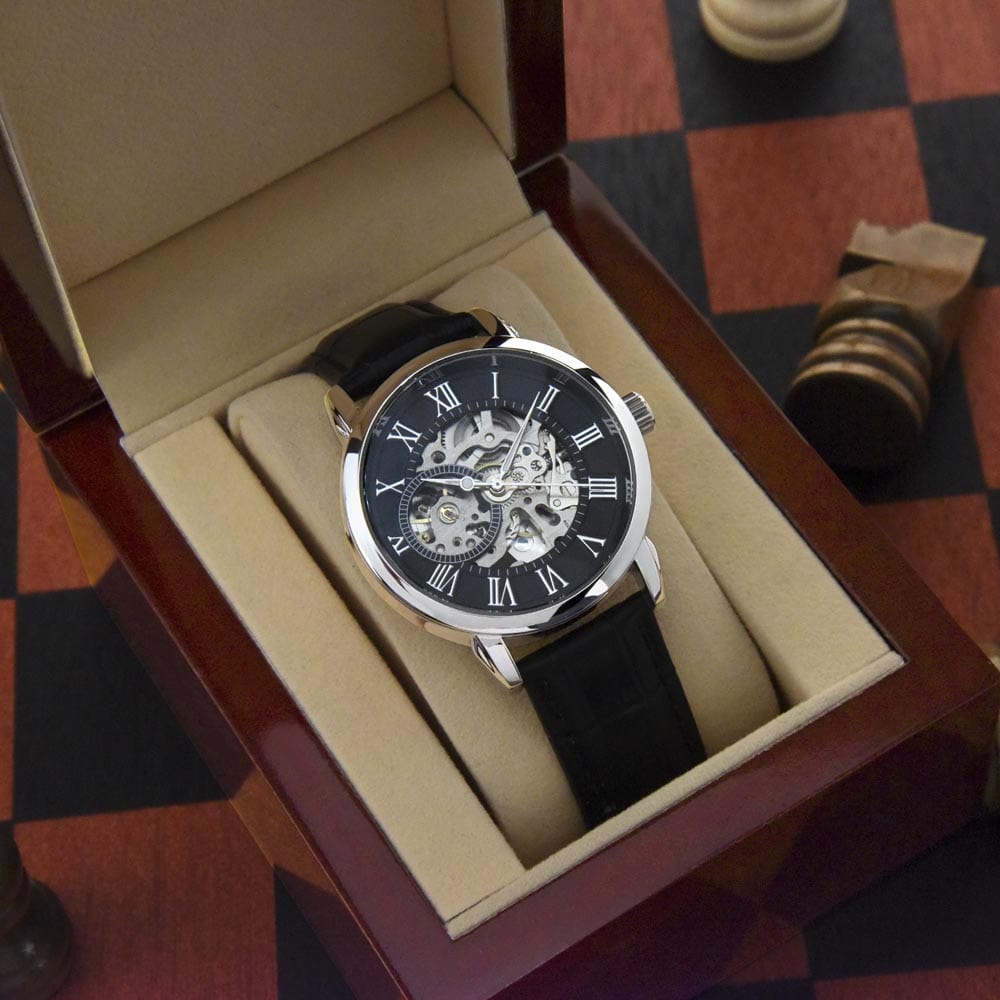To My Dad - Premium Automatic Openwork Watch - Gift Set - SS245