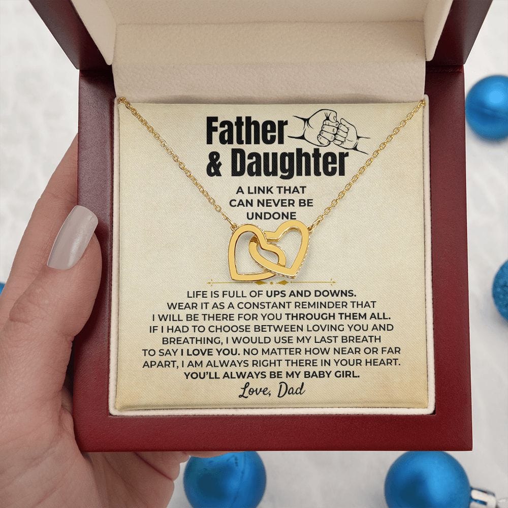 To My Daughter - Love Dad - Interlocked Hearts Gift Set - SS398DV2
