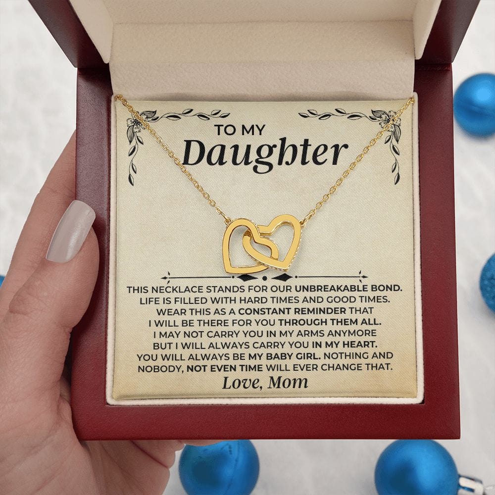 To My Daughter - Love Mom - Interlocked Hearts Gift Set - SS409