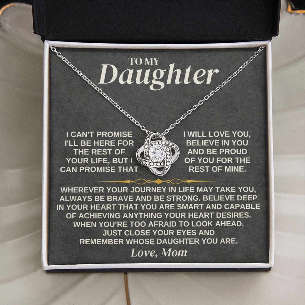 To My Daughter - Mom - Love Knot Necklace Gift Set - SS334