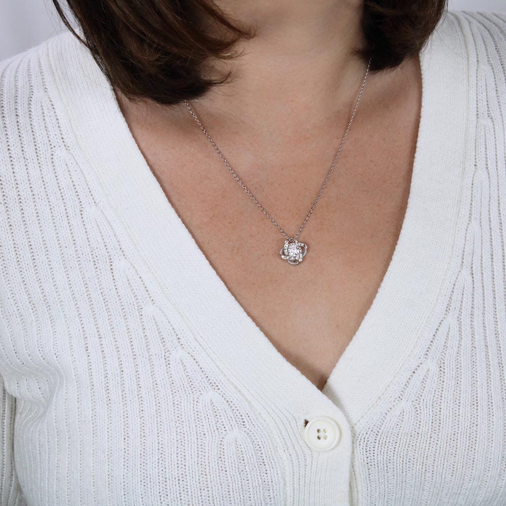 To My Daughter - Mom - Love Knot Necklace Gift Set - SS334