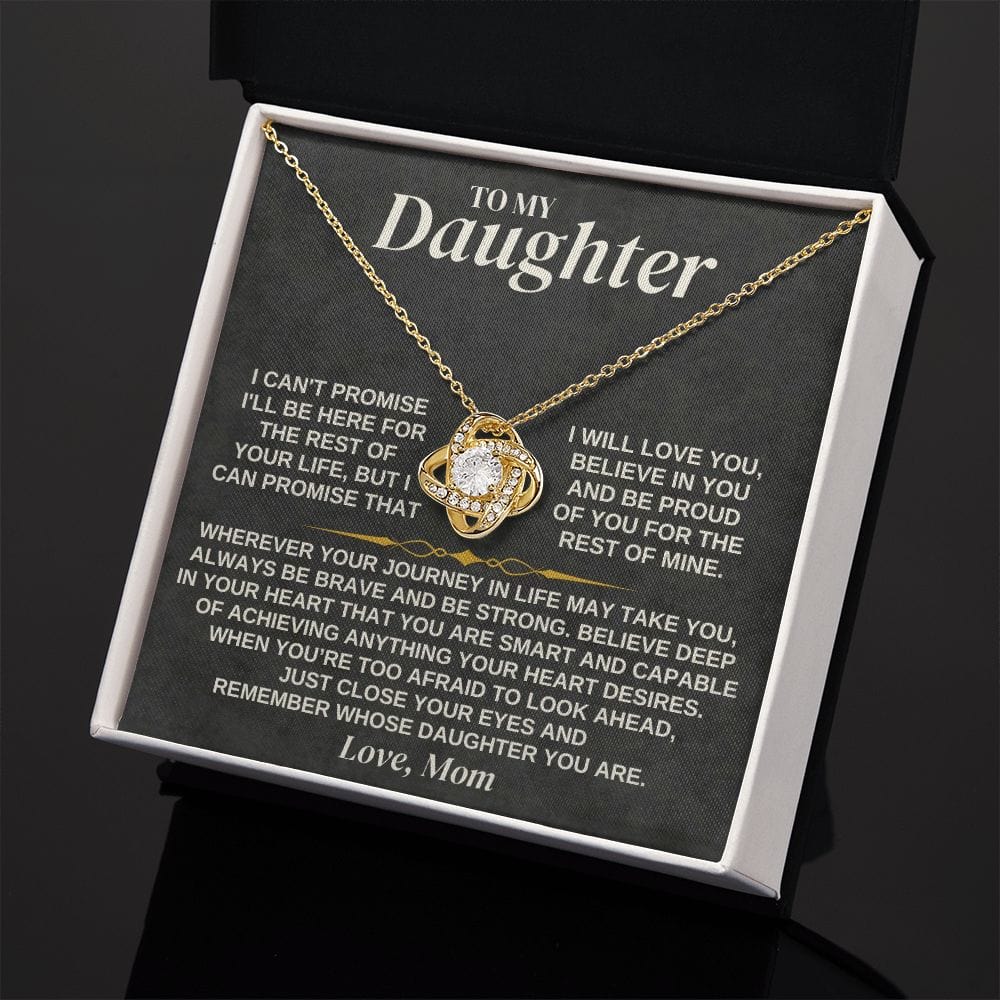 To My Daughter - Mom - Love Knot Necklace Gift Set - SS334