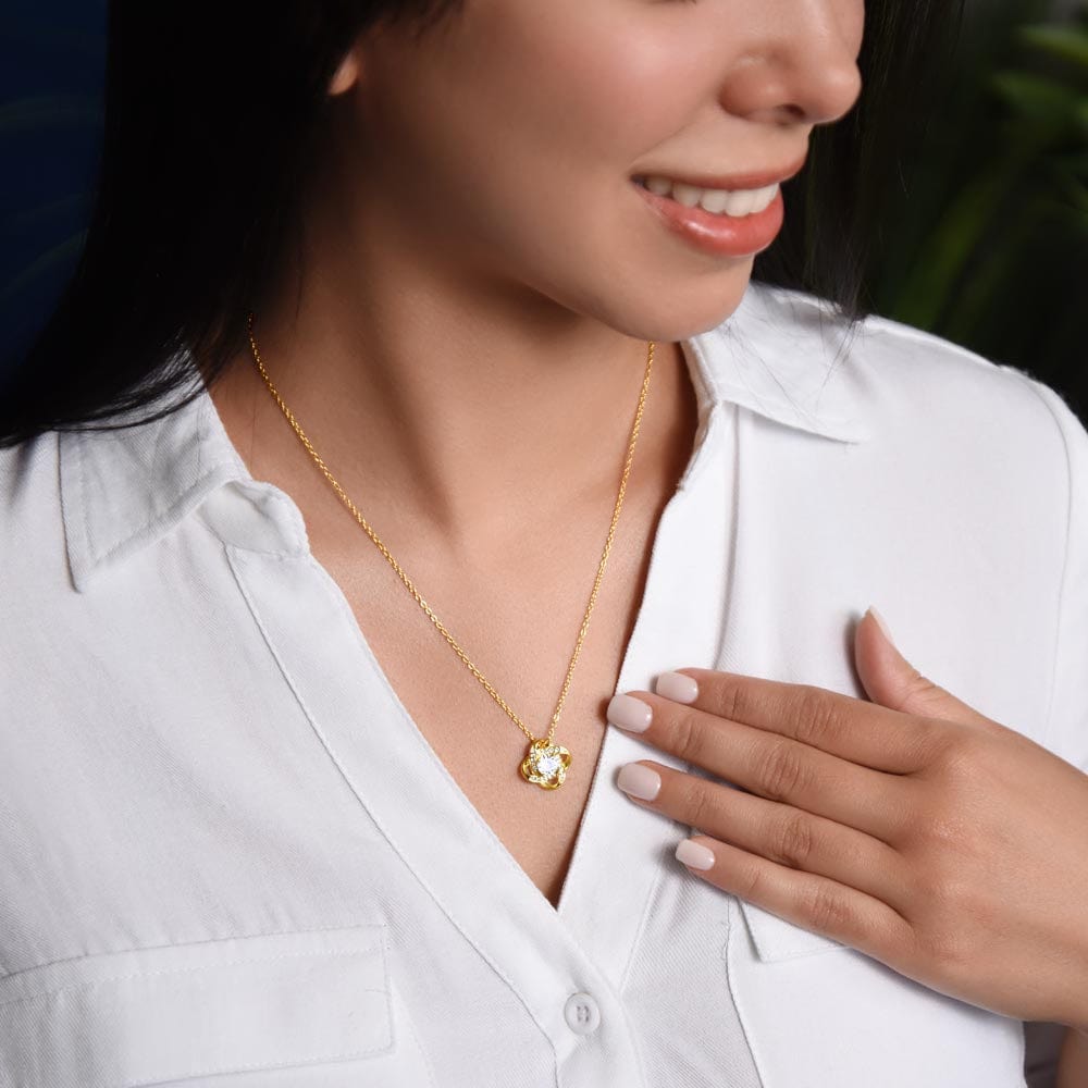 To My Daughter - Mom - Love Knot Necklace Gift Set - SS334