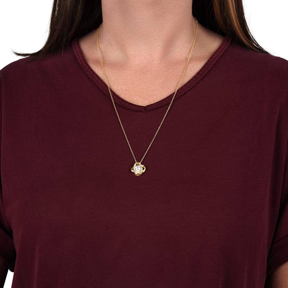 To My Daughter - Mom - Love Knot Necklace Gift Set - SS334