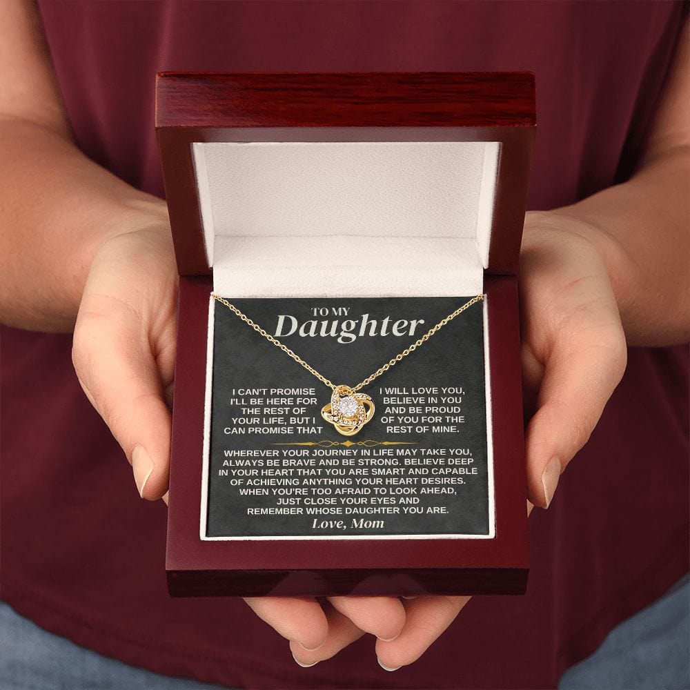 To My Daughter - Mom - Love Knot Necklace Gift Set - SS334