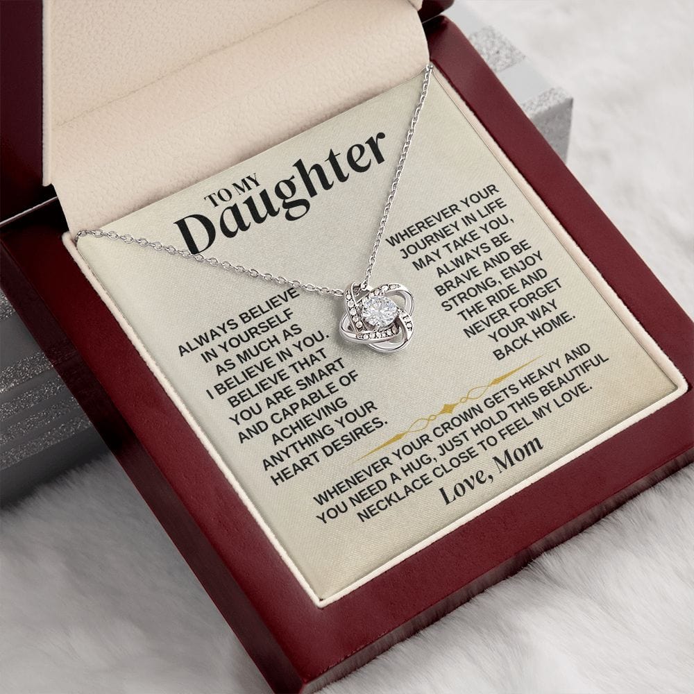 To My Daughter - Mom - Love Knot Necklace Gift Set - SS336