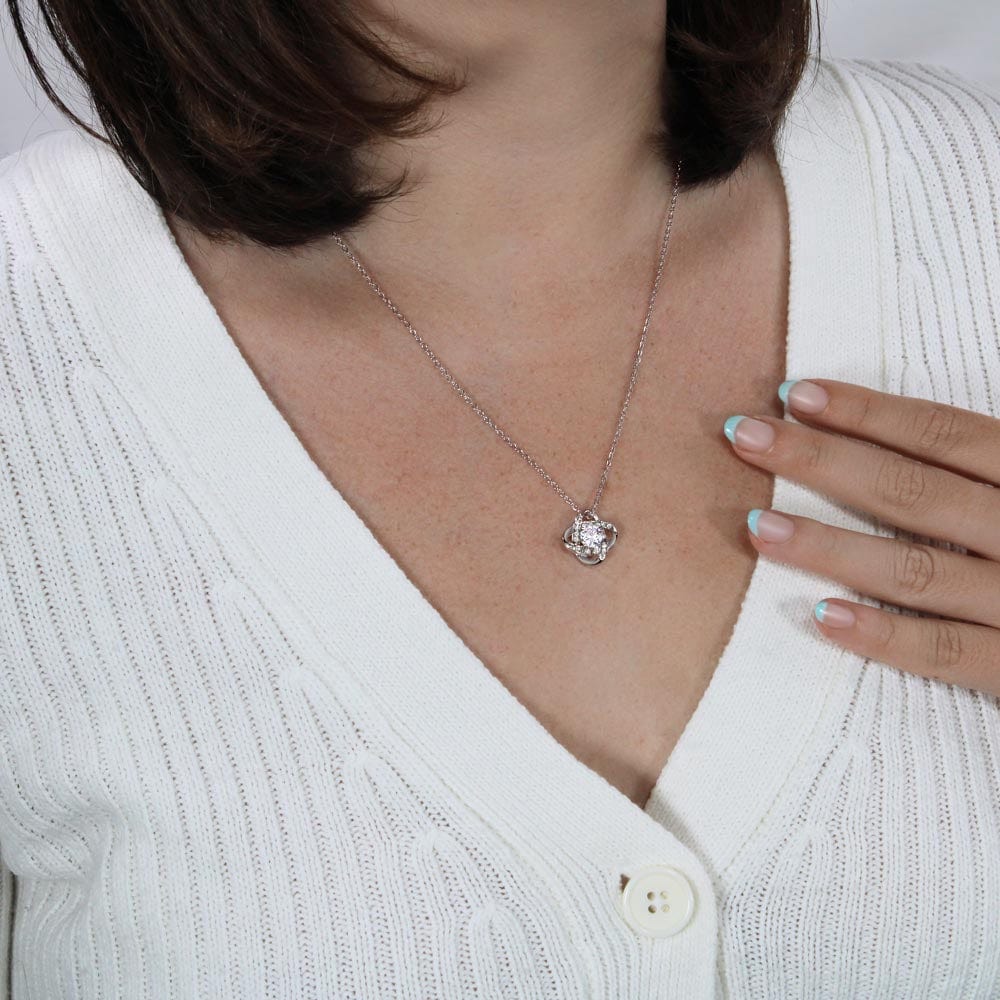 To My Daughter - Mom - Love Knot Necklace Gift Set - SS336