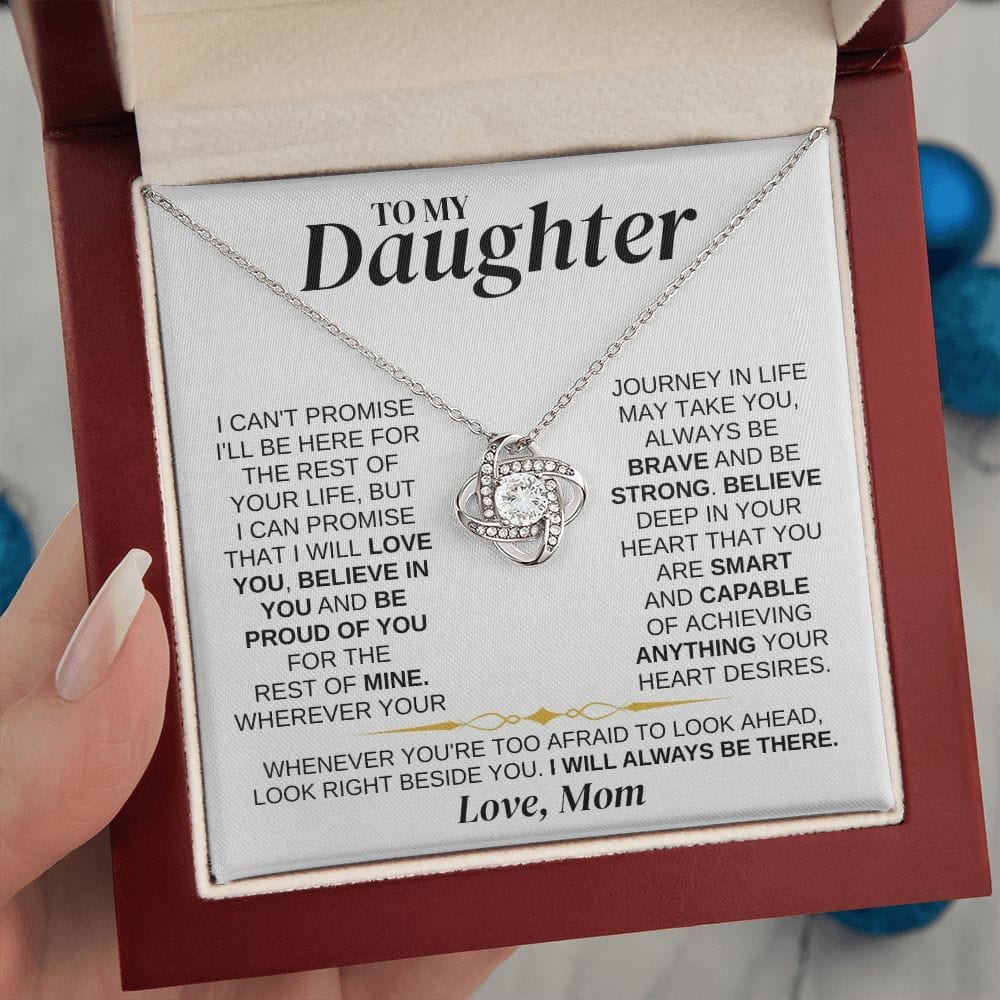 To My Daughter - Mom - Love Knot Necklace Gift Set - SS337