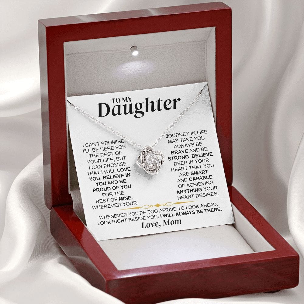 To My Daughter - Mom - Love Knot Necklace Gift Set - SS337